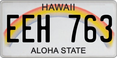 HI license plate EEH763