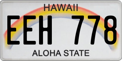 HI license plate EEH778