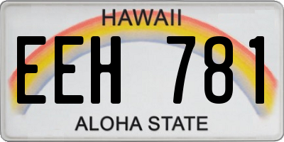 HI license plate EEH781