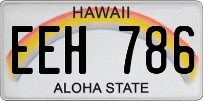 HI license plate EEH786