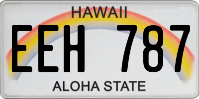 HI license plate EEH787