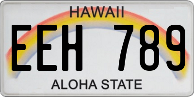 HI license plate EEH789