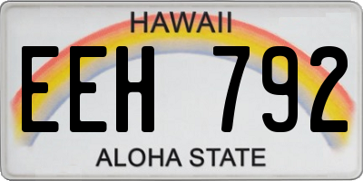 HI license plate EEH792