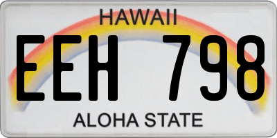 HI license plate EEH798