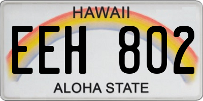 HI license plate EEH802