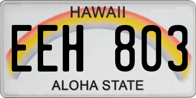 HI license plate EEH803