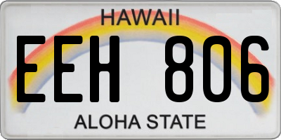 HI license plate EEH806