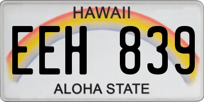HI license plate EEH839