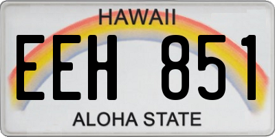 HI license plate EEH851