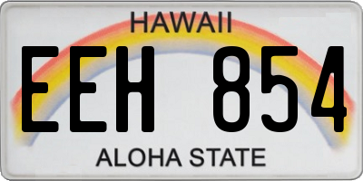 HI license plate EEH854