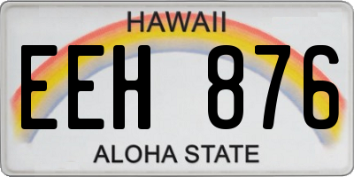 HI license plate EEH876
