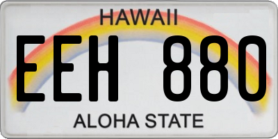 HI license plate EEH880