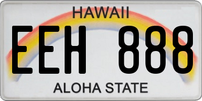HI license plate EEH888