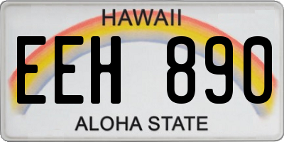 HI license plate EEH890