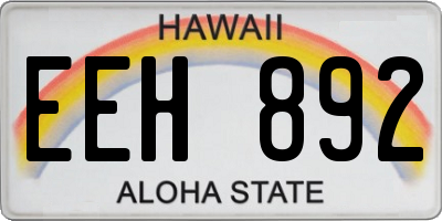 HI license plate EEH892