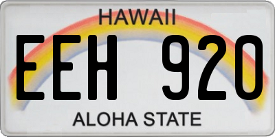 HI license plate EEH920