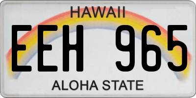 HI license plate EEH965