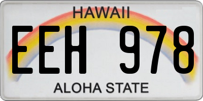 HI license plate EEH978