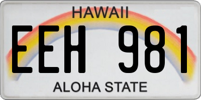 HI license plate EEH981
