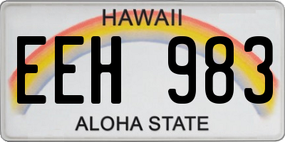 HI license plate EEH983