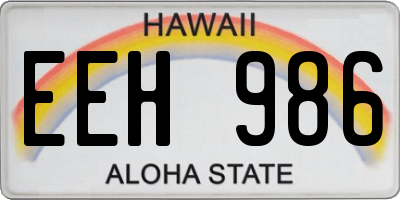 HI license plate EEH986