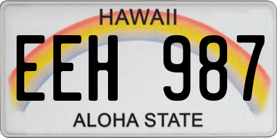 HI license plate EEH987