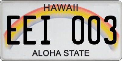 HI license plate EEI003