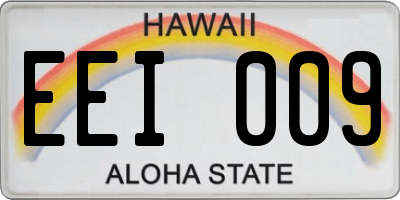 HI license plate EEI009