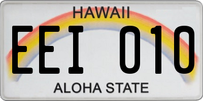 HI license plate EEI010