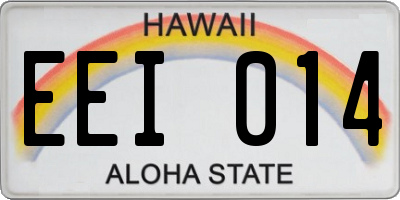 HI license plate EEI014