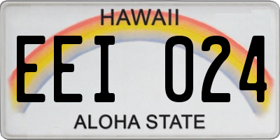 HI license plate EEI024