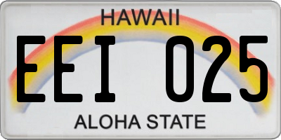 HI license plate EEI025