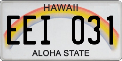 HI license plate EEI031