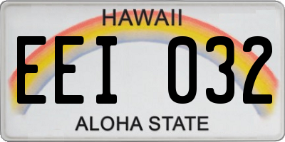 HI license plate EEI032