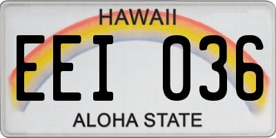 HI license plate EEI036