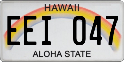 HI license plate EEI047
