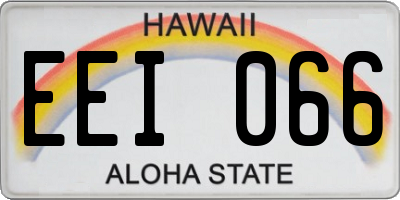 HI license plate EEI066