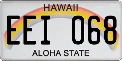 HI license plate EEI068