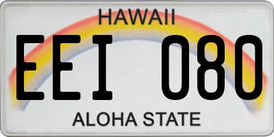 HI license plate EEI080
