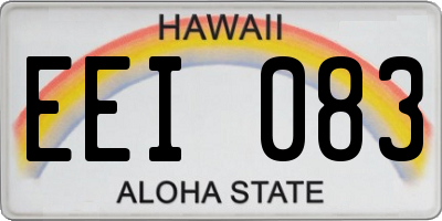 HI license plate EEI083