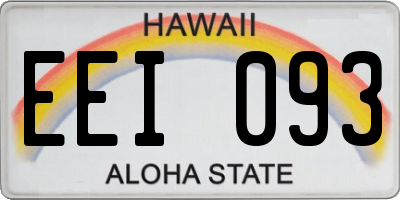 HI license plate EEI093