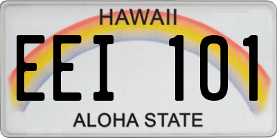 HI license plate EEI101