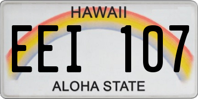 HI license plate EEI107
