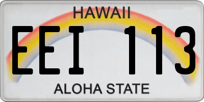 HI license plate EEI113