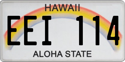 HI license plate EEI114