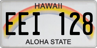 HI license plate EEI128