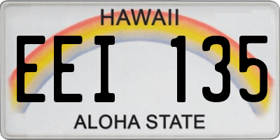 HI license plate EEI135