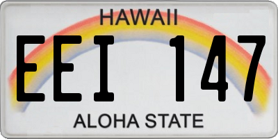 HI license plate EEI147