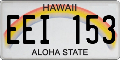 HI license plate EEI153