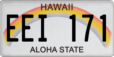 HI license plate EEI171
